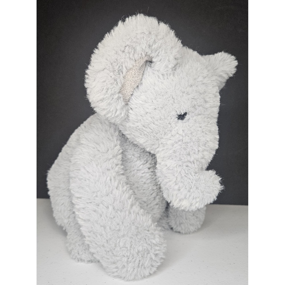 Aurora Elephant Sitting Plush Gray Long Arm Short Stumpy Leg Stuffed Animal 12"